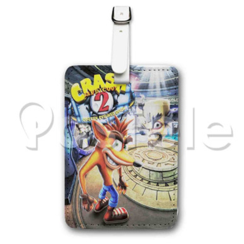 Crash Bandicoot 2 Custom Luggage Tags PU Leather Travel Baggage Name ID Labels Tag