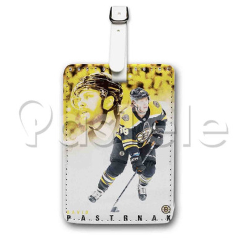 David Pastrn k Boston Bruins NHL Custom Luggage Tags PU Leather Travel Baggage Name ID Labels Tag