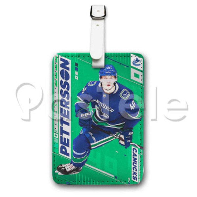 Elias Pettersson Vancouver Canucks NHL Custom Luggage Tags PU Leather Travel Baggage Name ID Labels Tag