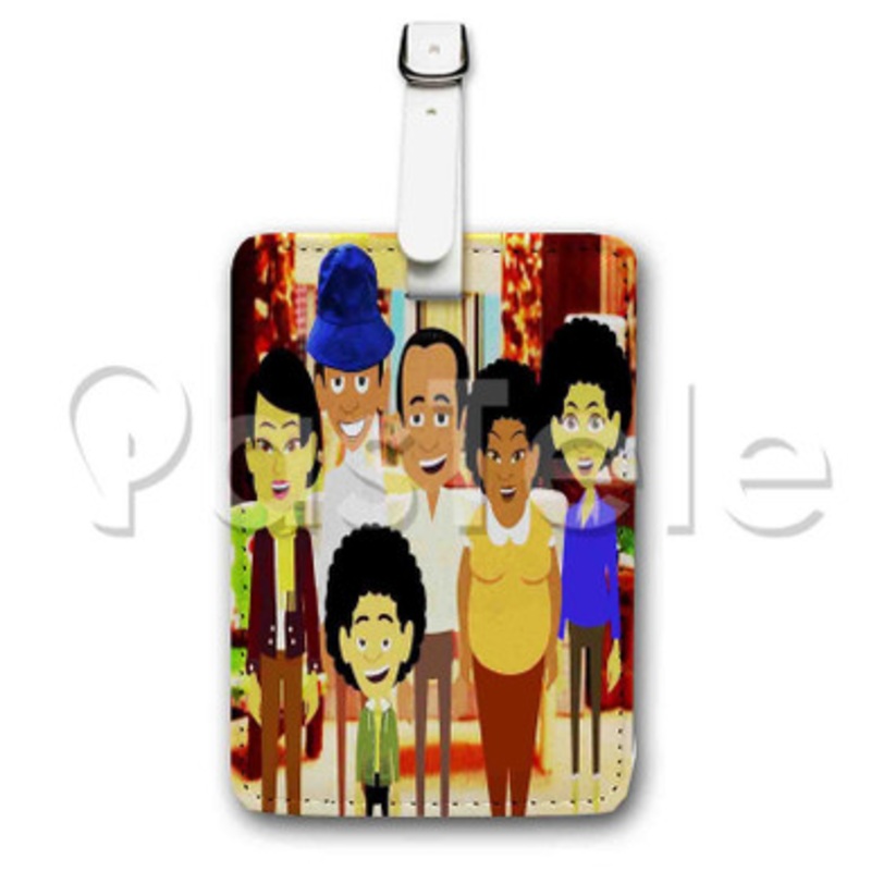 Good Times Cartoon Custom Luggage Tags PU Leather Travel Baggage Name ID Labels Tag