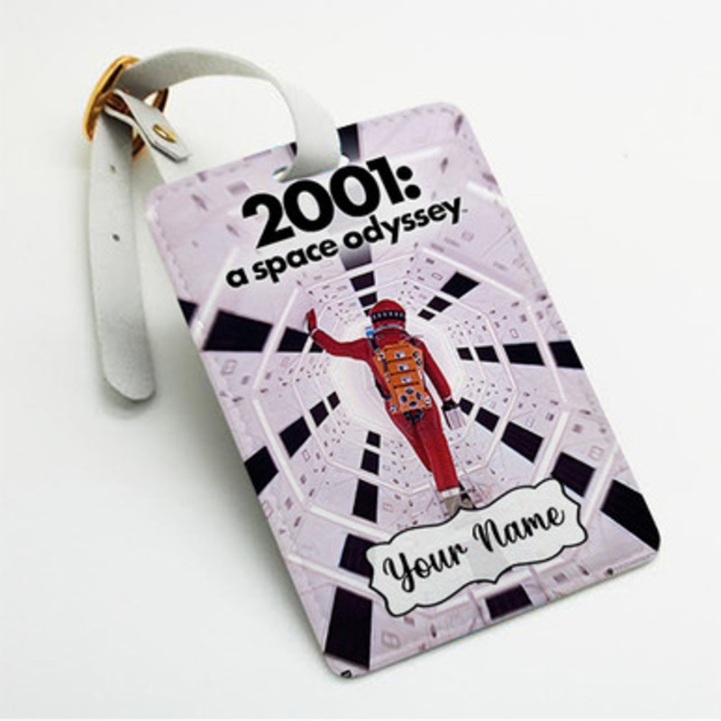 Pastele 2001 a Space Odyssey Custom Luggage Tags Personalized Name PU Leather Luggage Tag With Strap Awesome Baggage Hanging Suitcase Bag Tags Name ID Labels Travel Bag Accessories