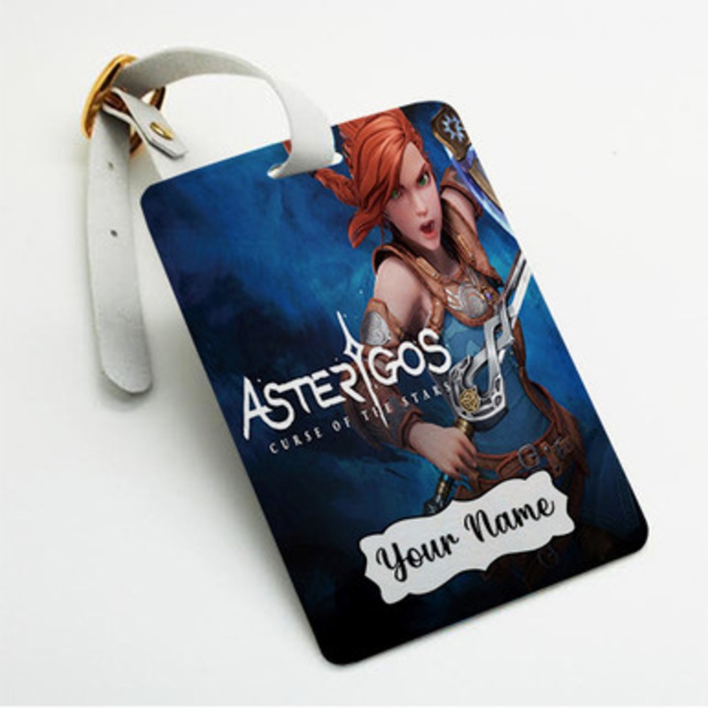 Pastele Asterigos Curse Of The Stars Custom Luggage Tags Personalized Name PU Leather Luggage Tag With Strap Awesome Baggage Hanging Suitcase Bag Tags Name ID Labels Travel Bag Accessories