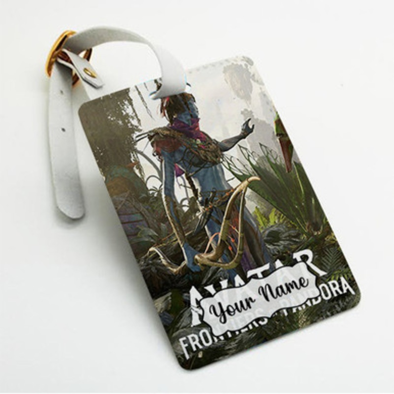Pastele Avatar Frontiers of Pandora PS5 Custom Luggage Tags Personalized Name PU Leather Luggage Tag With Strap Awesome Baggage Hanging Suitcase Bag Tags Name ID Labels Travel Bag Accessories