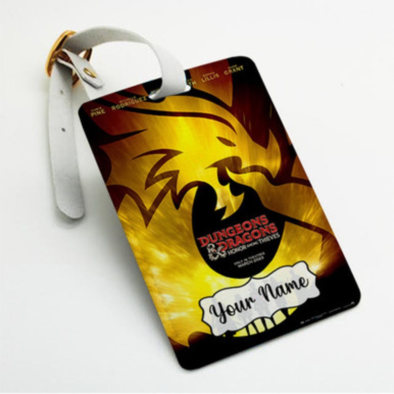 Pastele Dungeons Dragons Honor Among Thieves Custom Luggage Tags Personalized Name PU Leather Luggage Tag With Strap Awesome Baggage Hanging Suitcase Bag Tags Name ID Labels Travel Bag Accessories