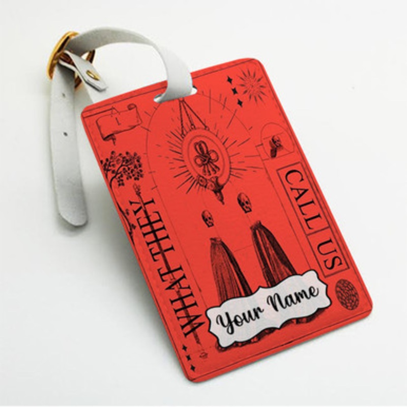 Pastele Fever Ray What They Call Us Custom Luggage Tags Personalized Name PU Leather Luggage Tag With Strap Awesome Baggage Hanging Suitcase Bag Tags Name ID Labels Travel Bag Accessories