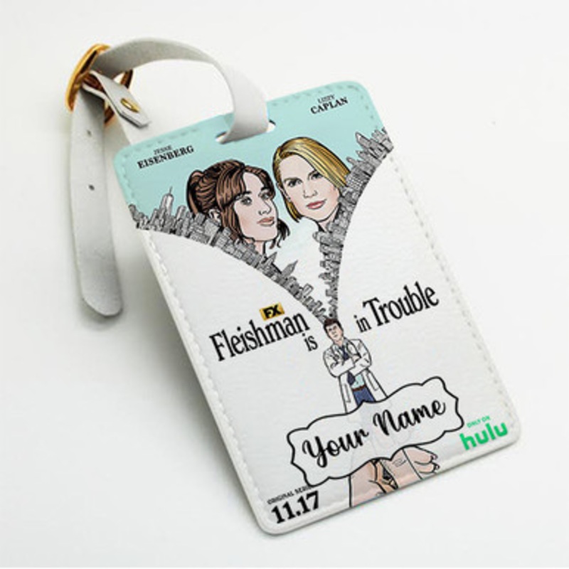 Pastele Fleishman Is in Trouble Custom Luggage Tags Personalized Name PU Leather Luggage Tag With Strap Awesome Baggage Hanging Suitcase Bag Tags Name ID Labels Travel Bag Accessories