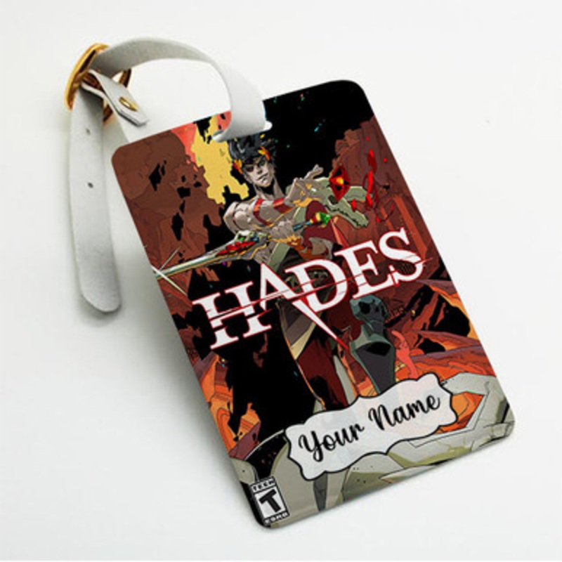 Pastele Hades Custom Luggage Tags Personalized Name PU Leather Luggage Tag With Strap Awesome Baggage Hanging Suitcase Bag Tags Name ID Labels Travel Bag Accessories