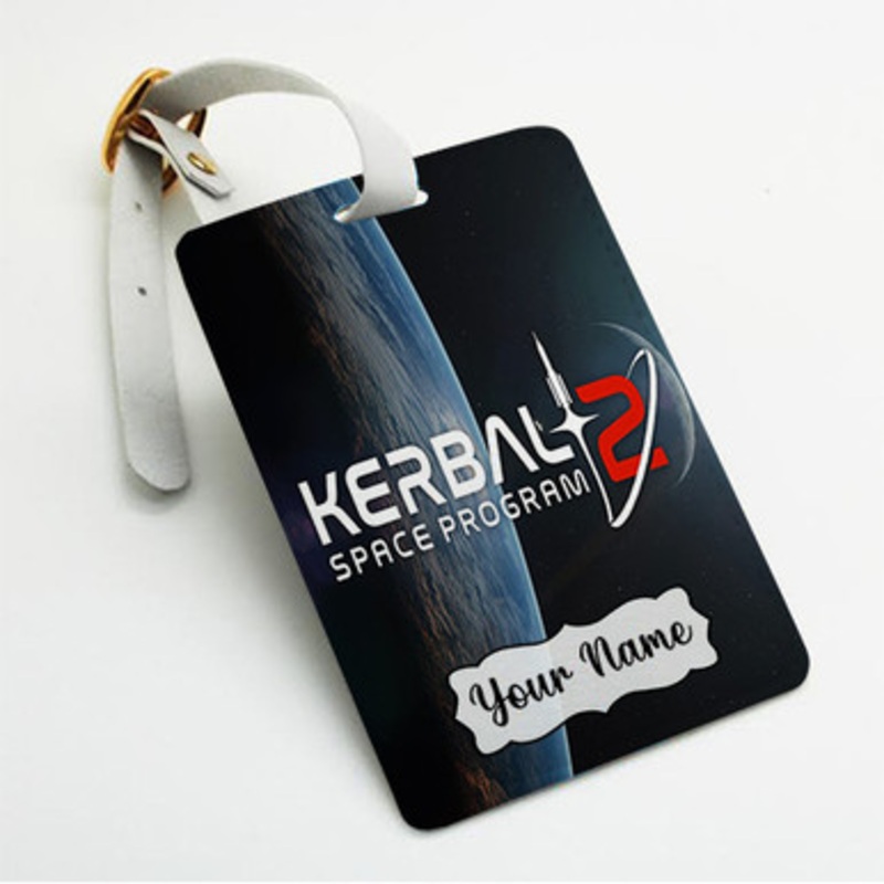 Pastele Kerbal Space Program 2 Custom Luggage Tags Personalized Name PU Leather Luggage Tag With Strap Awesome Baggage Hanging Suitcase Bag Tags Name ID Labels Travel Bag Accessories
