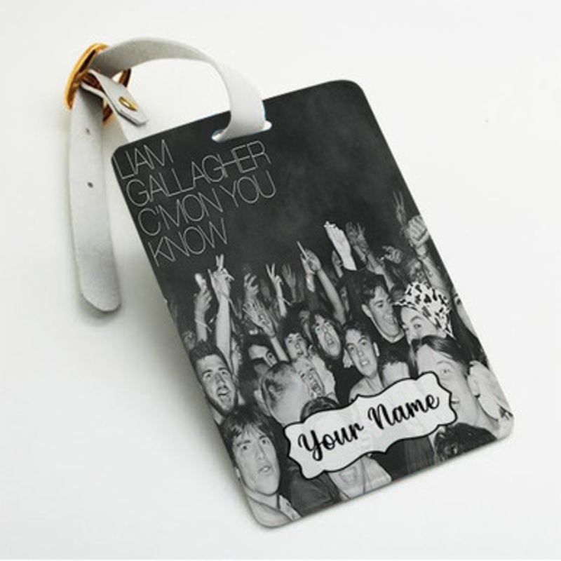 Pastele Liam Gallagher C mon You Know Custom Luggage Tags Personalized Name PU Leather Luggage Tag With Strap Awesome Baggage Hanging Suitcase Bag Tags Name ID Labels Travel Bag Accessories