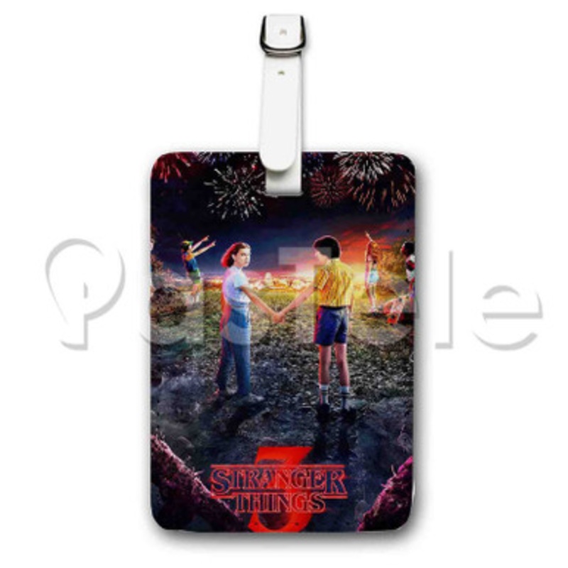 204 Stranger 13 Things 3 Custom Luggage Tags PU Leather Travel Baggage Name ID Labels Tag