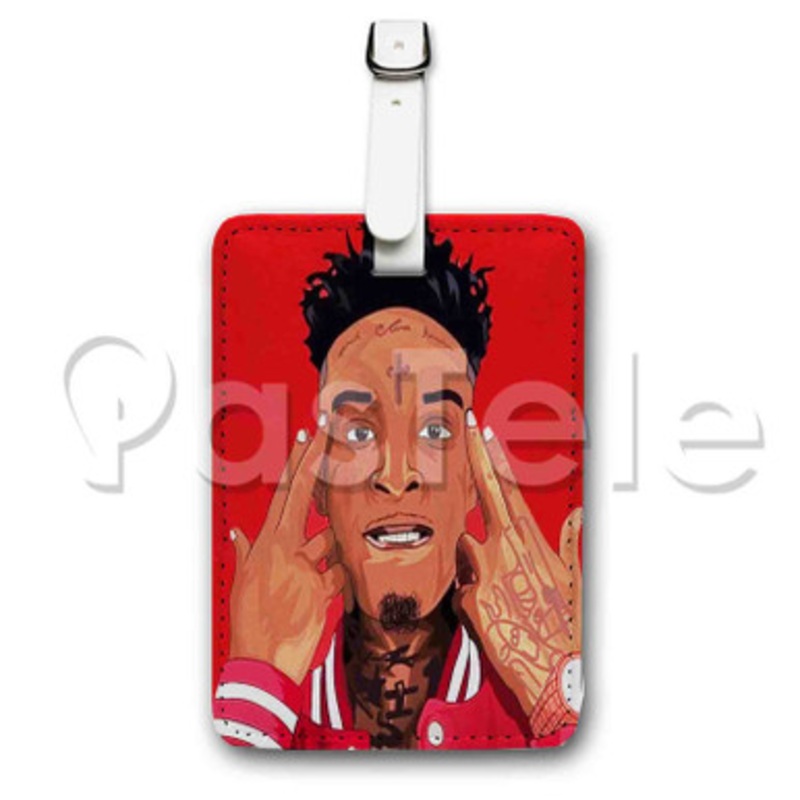 21 savage Custom Luggage Tags PU Leather Travel Baggage Name ID Labels Tag