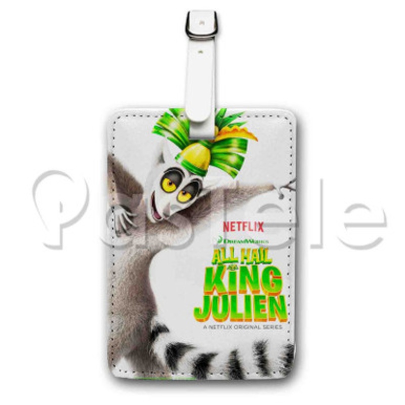 All Hail King Julien Custom Luggage Tags PU Leather Travel Baggage Name ID Labels Tag