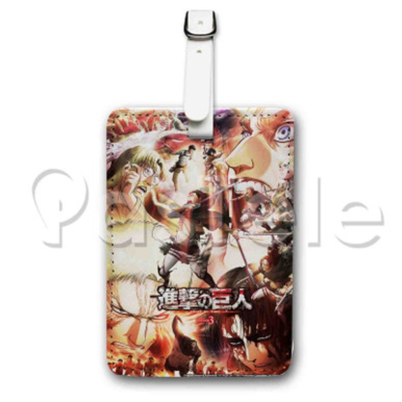 Attack On Titan Season 3 2 Custom Luggage Tags PU Leather Travel Baggage Name ID Labels Tag