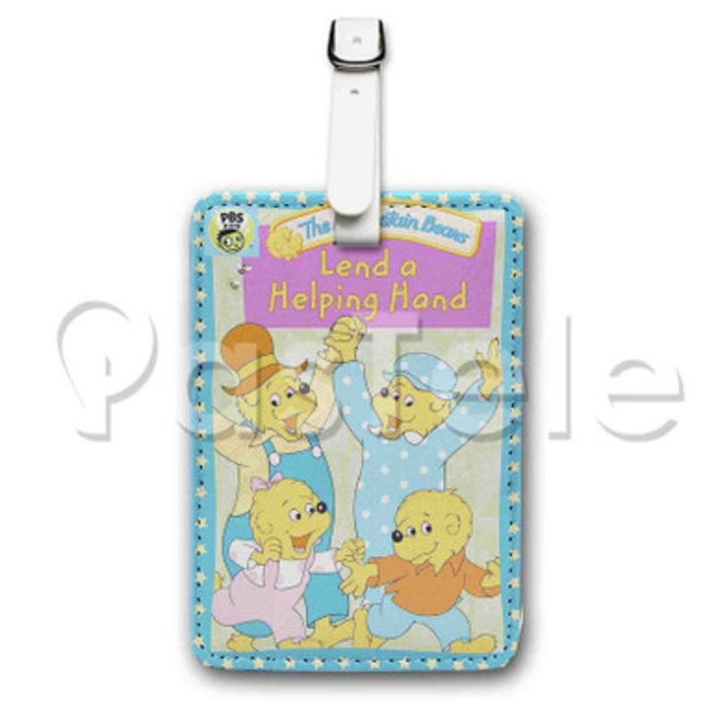 Berenstain Bears Lend a Helping Hand Custom Luggage Tags PU Leather Travel Baggage Name ID Labels Tag