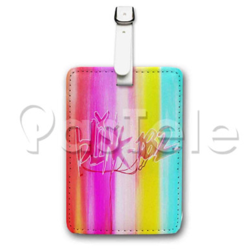 blink 182 NINE Custom Luggage Tags PU Leather Travel Baggage Name ID Labels Tag