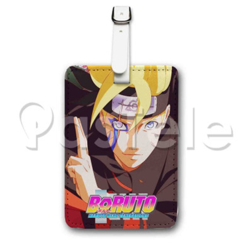 Boruto Custom Luggage Tags PU Leather Travel Baggage Name ID Labels Tag