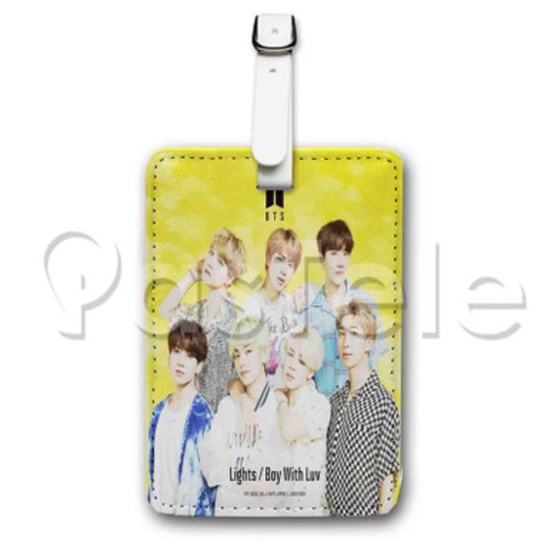 Bts Lights Boy With Luv Custom Luggage Tags PU Leather Travel Baggage Name ID Labels Tag