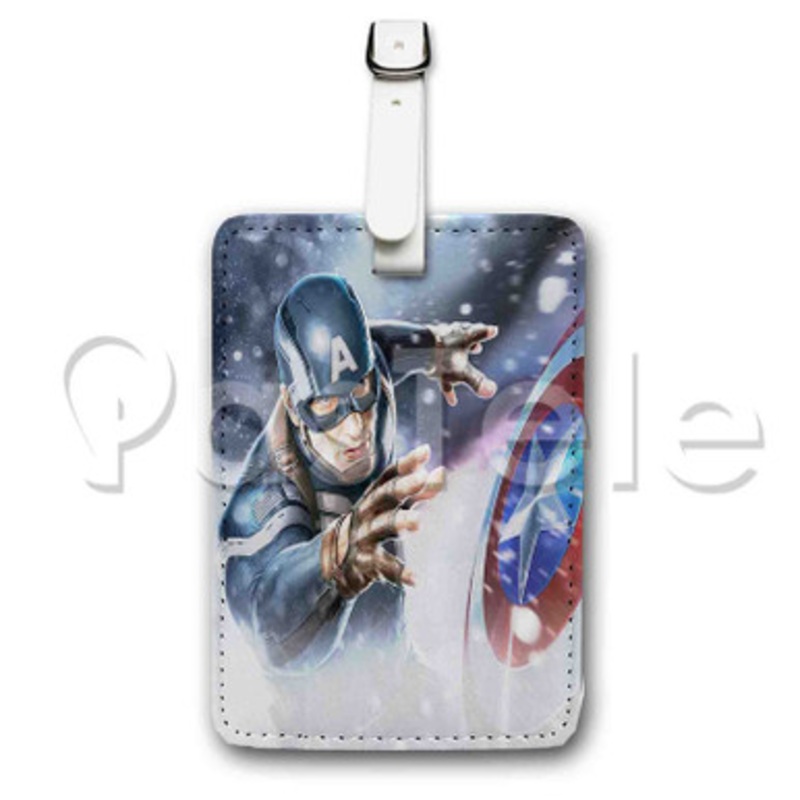 captain america Custom Luggage Tags PU Leather Travel Baggage Name ID Labels Tag