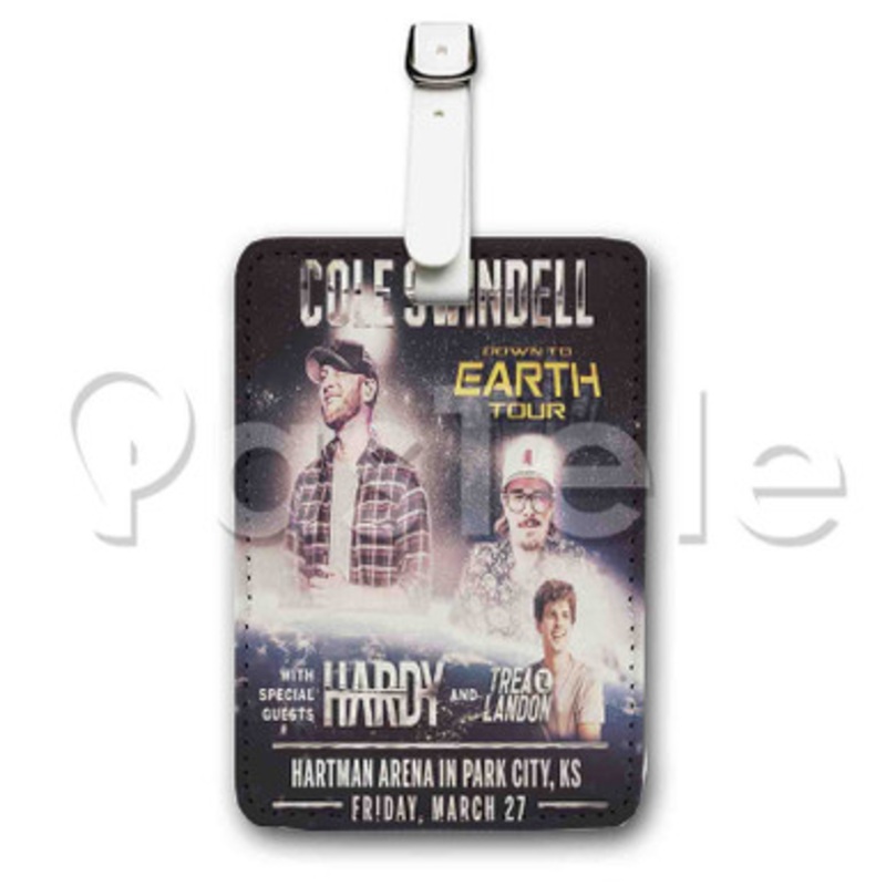 Cole Swindell Down To Earth Custom Luggage Tags PU Leather Travel Baggage Name ID Labels Tag