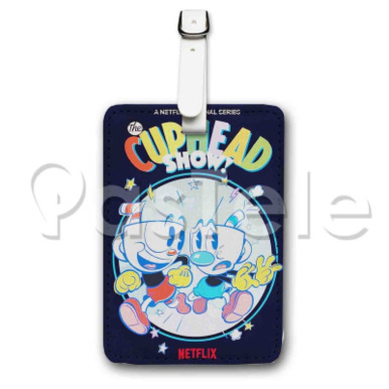 Cuphead Custom Luggage Tags PU Leather Travel Baggage Name ID Labels Tag