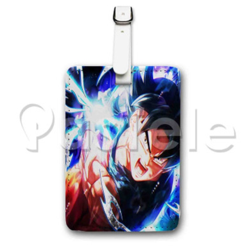 DBZ Goku Ultra Instinct Custom Luggage Tags PU Leather Travel Baggage Name ID Labels Tag