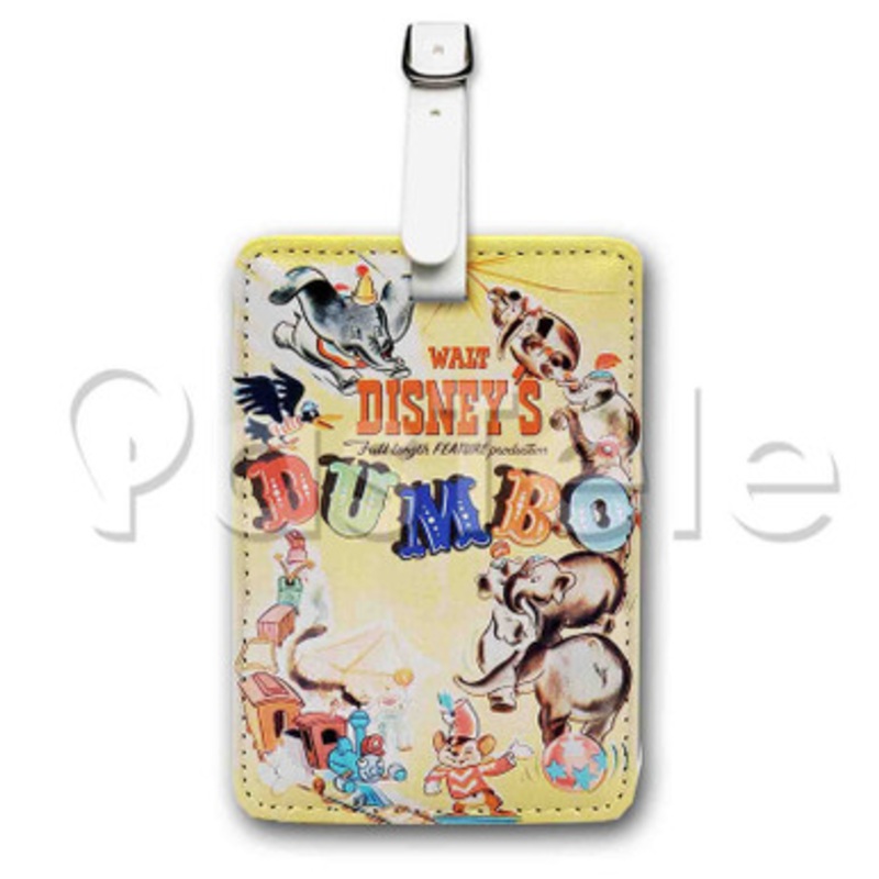 Disney Dumbo Classic Custom Luggage Tags PU Leather Travel Baggage Name ID Labels Tag