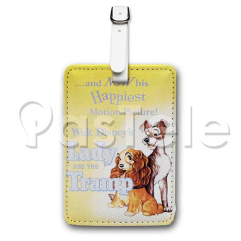 Disney Lady and The Tramp Custom Luggage Tags PU Leather Travel Baggage Name ID Labels Tag
