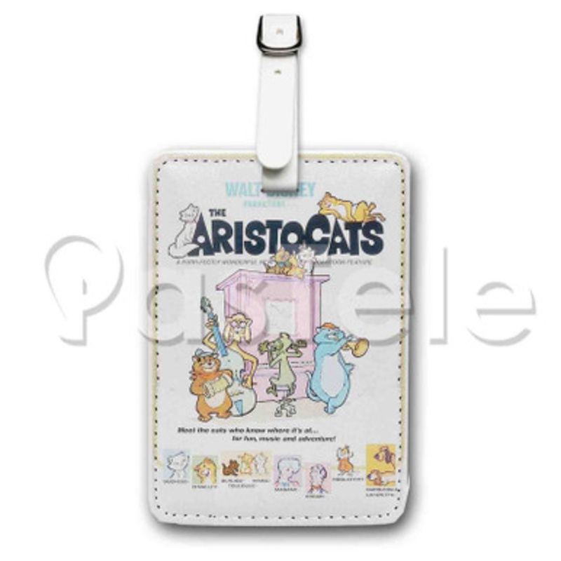 Disney The Aristocats Custom Luggage Tags PU Leather Travel Baggage Name ID Labels Tag