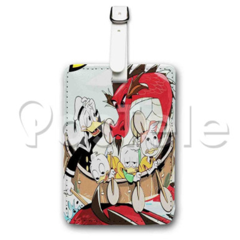 Duck Tales Custom Luggage Tags PU Leather Travel Baggage Name ID Labels Tag