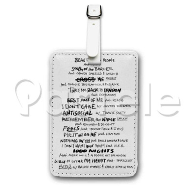 Ed Sheeran No 6 Collaborations Project Playlist Custom Luggage Tags PU Leather Travel Baggage Name ID Labels Tag