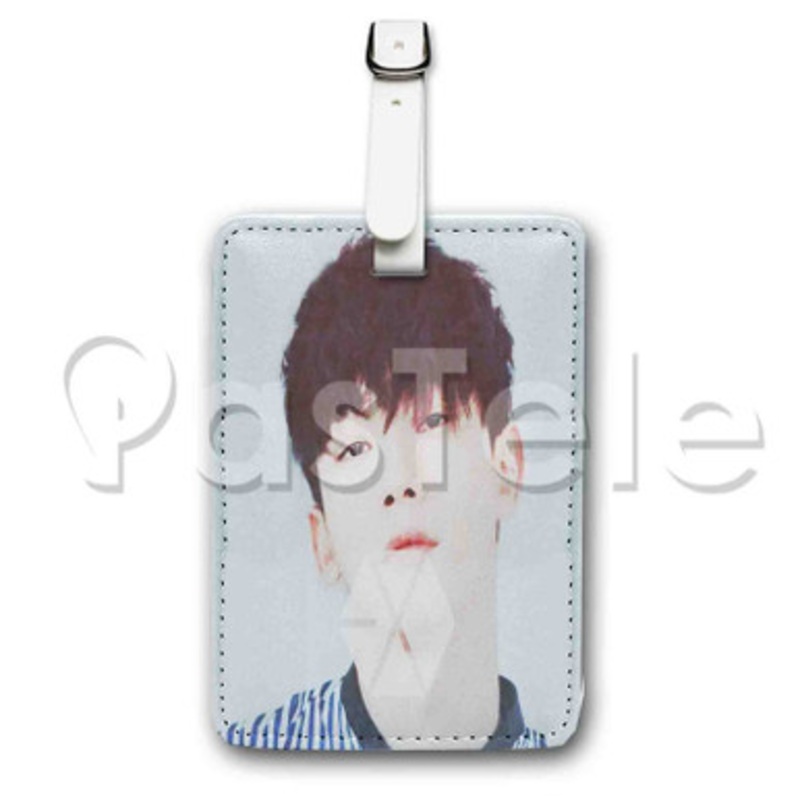Exo Kim Jong dae Custom Luggage Tags PU Leather Travel Baggage Name ID Labels Tag