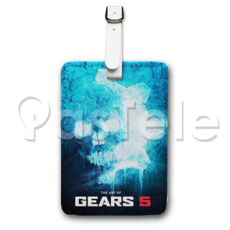 Gears 5 Custom Luggage Tags PU Leather Travel Baggage Name ID Labels Tag