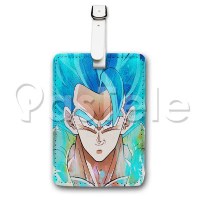Gogeta Blue Custom Luggage Tags PU Leather Travel Baggage Name ID Labels Tag