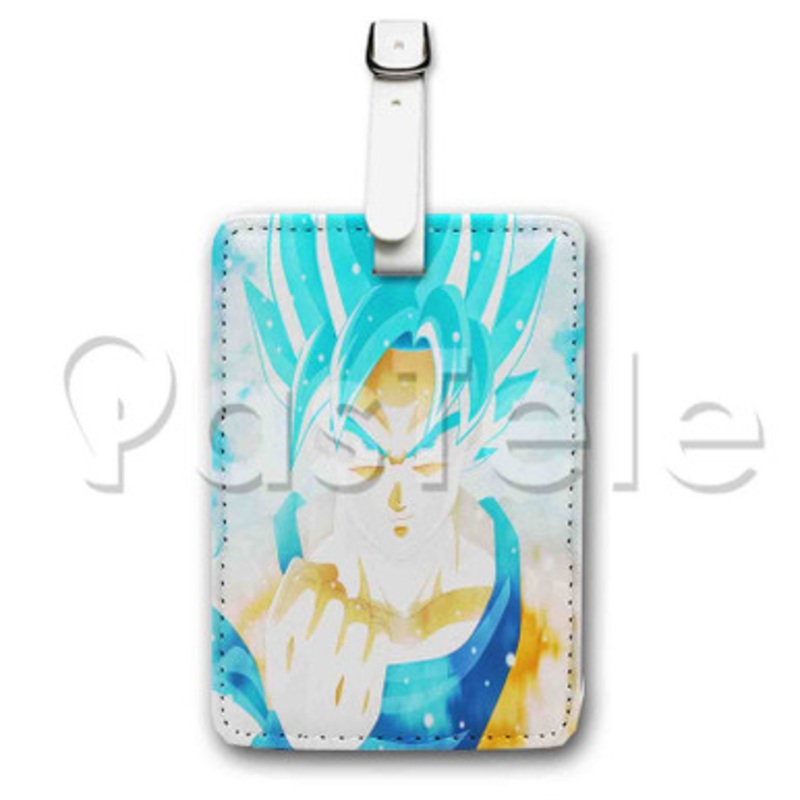goku super saiyan blue Custom Luggage Tags PU Leather Travel Baggage Name ID Labels Tag