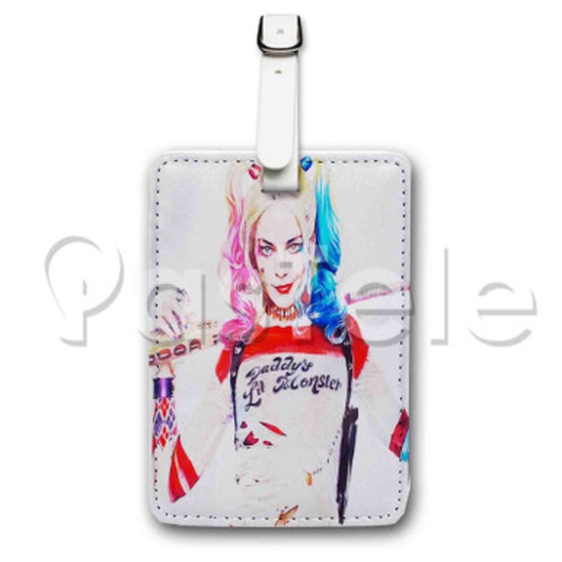 harley quinn 2 Custom Luggage Tags PU Leather Travel Baggage Name ID Labels Tag