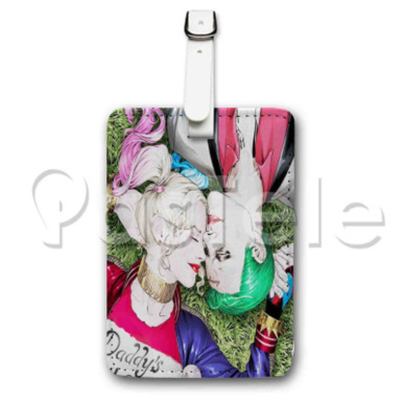 Harley Quinn and Joker Custom Luggage Tags PU Leather Travel Baggage Name ID Labels Tag