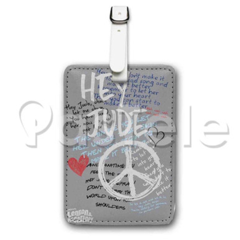 Hey Jude John Lennon And Paul Mc Cartney Custom Luggage Tags PU Leather Travel Baggage Name ID Labels Tag