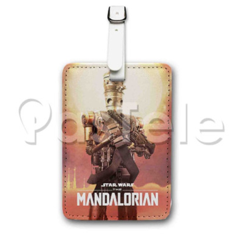 IG 11 Star Wars The Mandalorian Custom Luggage Tags PU Leather Travel Baggage Name ID Labels Tag