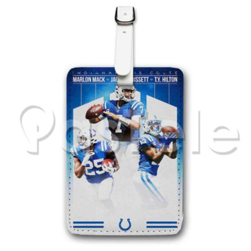 Indianapolis Colts NFL Custom Luggage Tags PU Leather Travel Baggage Name ID Labels Tag