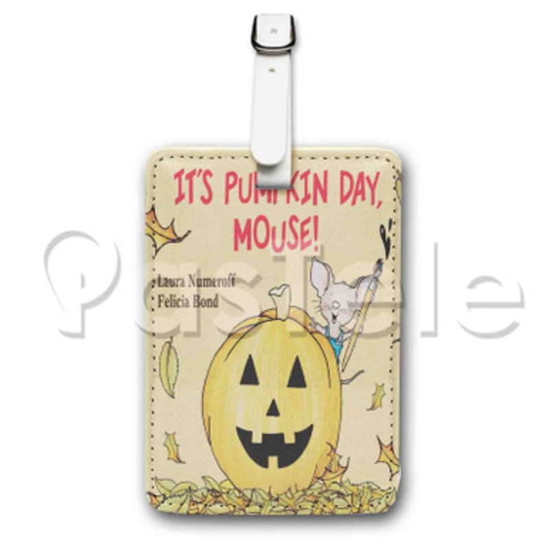 It s Pumpkin Day Mouse Custom Luggage Tags PU Leather Travel Baggage Name ID Labels Tag
