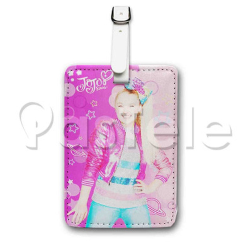Jo Jo Siwa Pink Custom Luggage Tags PU Leather Travel Baggage Name ID Labels Tag