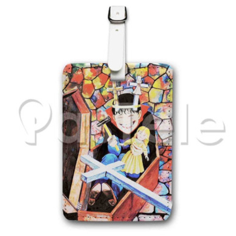 Junji Ito Souichi Custom Luggage Tags PU Leather Travel Baggage Name ID Labels Tag