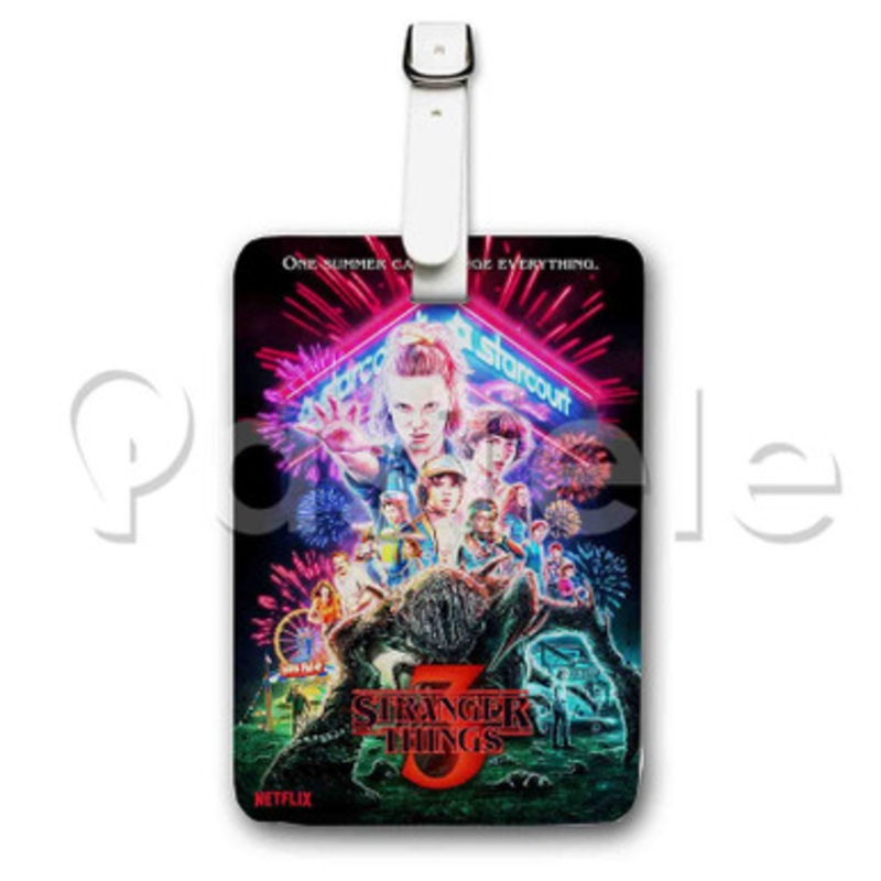 84 Stranger 654 Things 3 Custom Luggage Tags PU Leather Travel Baggage Name ID Labels Tag
