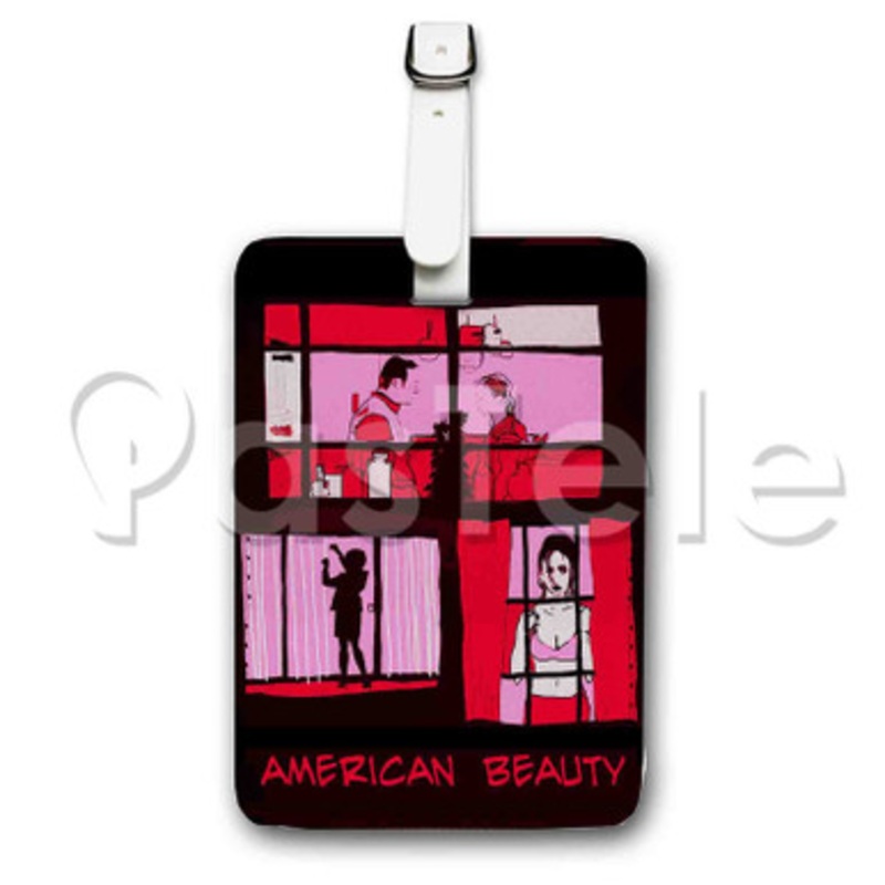 American Beauty Custom Luggage Tags PU Leather Travel Baggage Name ID Labels Tag