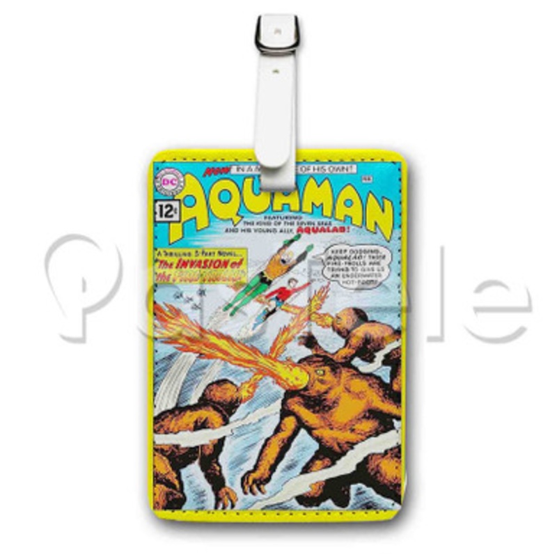 Aquaman The Invasion of the Fire Trolls Custom Luggage Tags PU Leather Travel Baggage Name ID Labels Tag