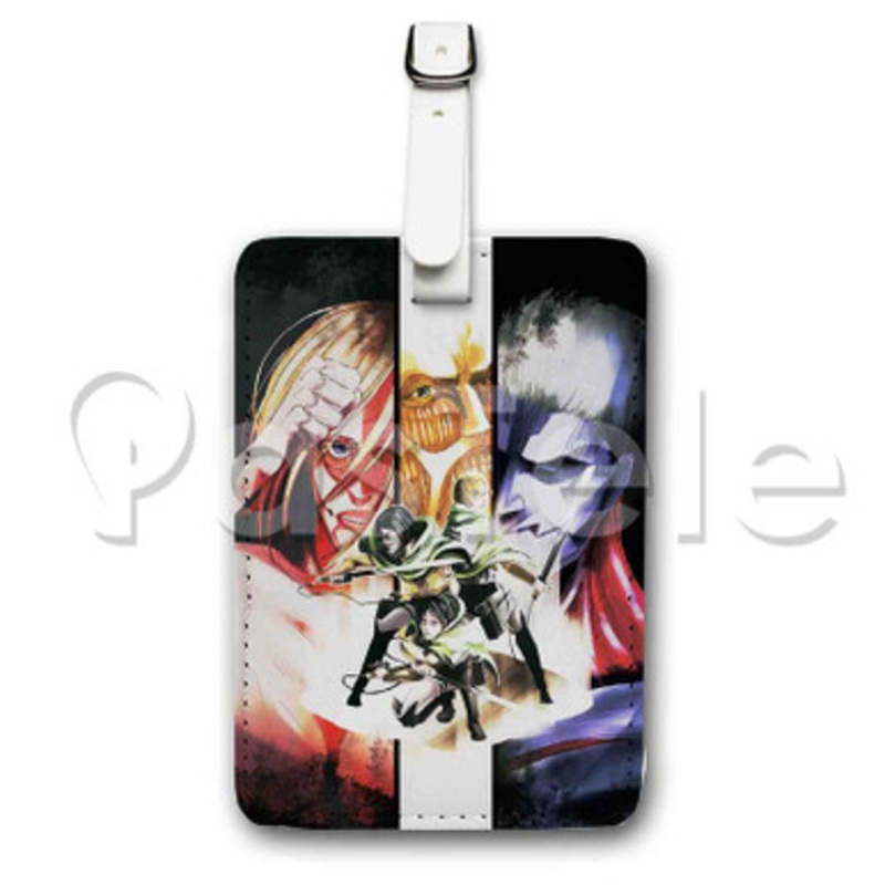 Attack On Titan Season 3 Custom Luggage Tags PU Leather Travel Baggage Name ID Labels Tag