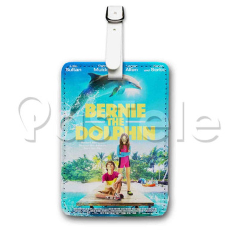Bernie the Dolphin 2 Custom Luggage Tags PU Leather Travel Baggage Name ID Labels Tag