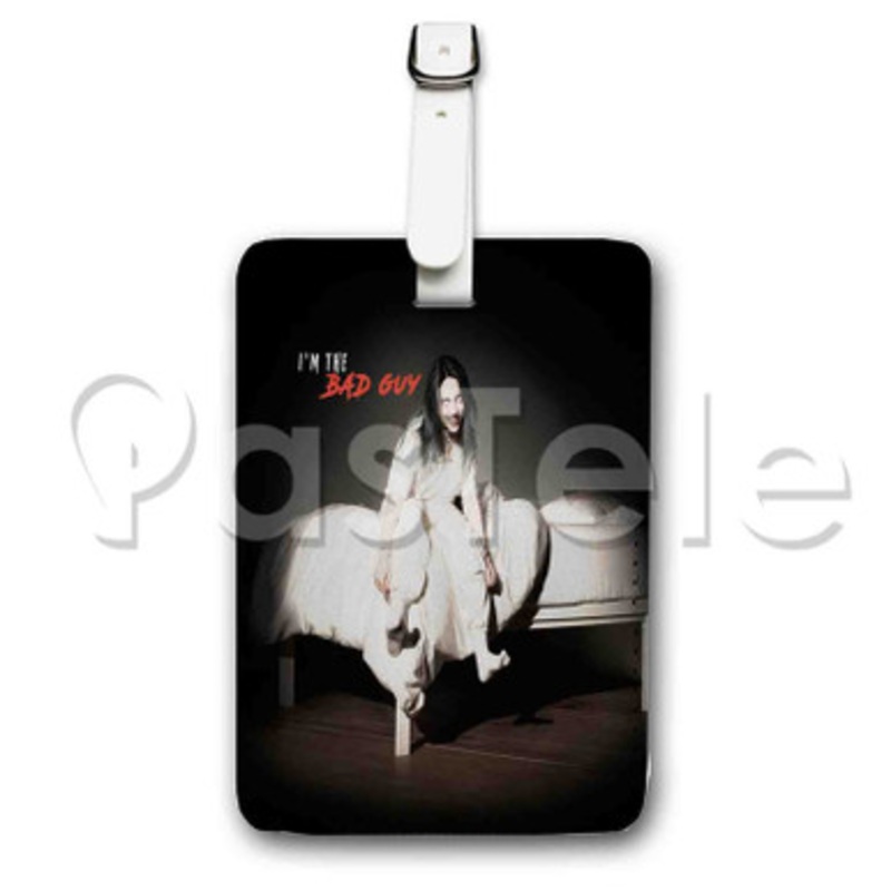 Billie Eilish bad guy Custom Luggage Tags PU Leather Travel Baggage Name ID Labels Tag