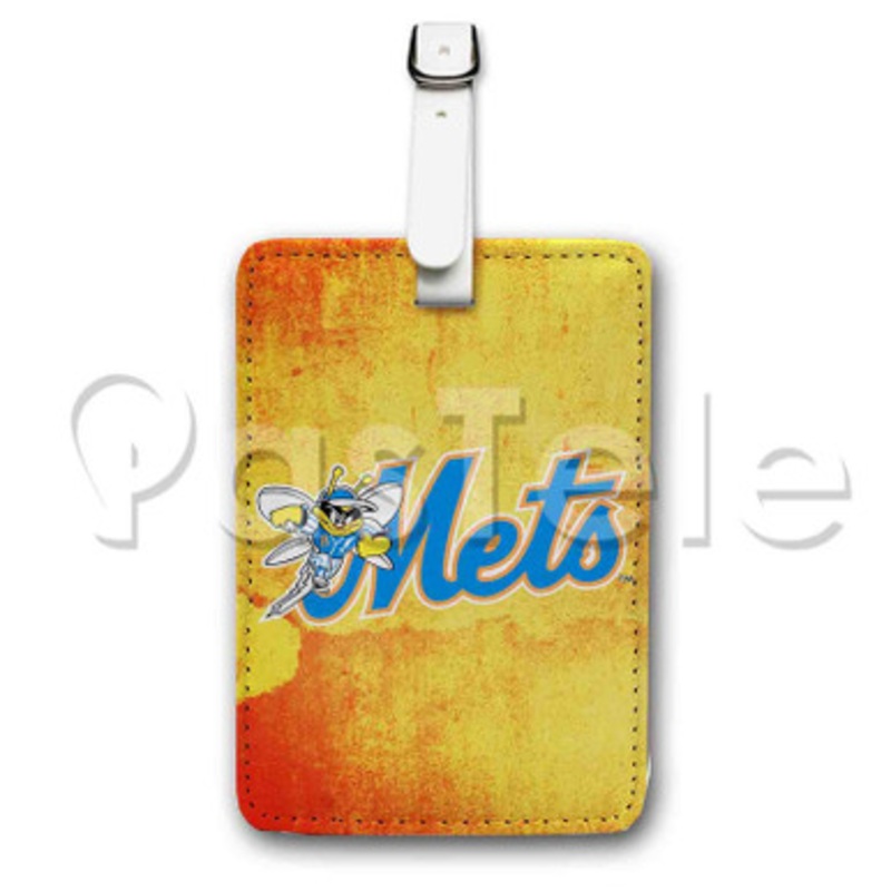 Binghamton Mets Custom Luggage Tags PU Leather Travel Baggage Name ID Labels Tag