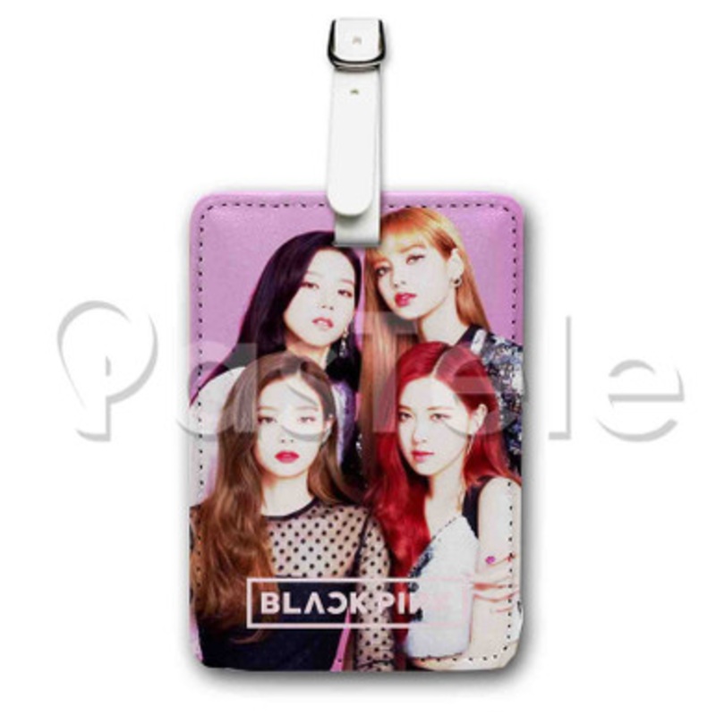 Black Pink Custom Luggage Tags PU Leather Travel Baggage Name ID Labels Tag